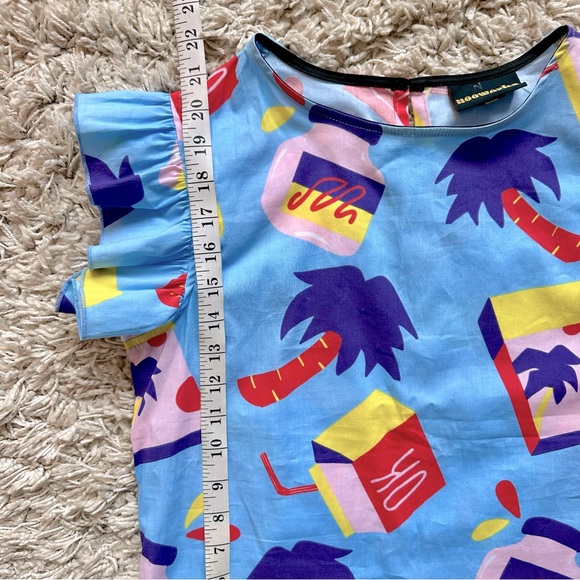 Nooworks Ruffle Snacks Print Top - Picture 11 of 12